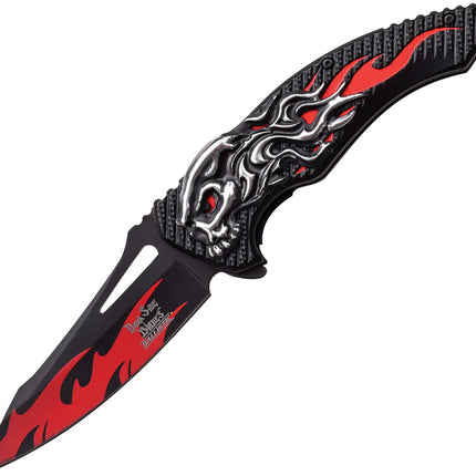 Skull Flame Linerlock A/O Red