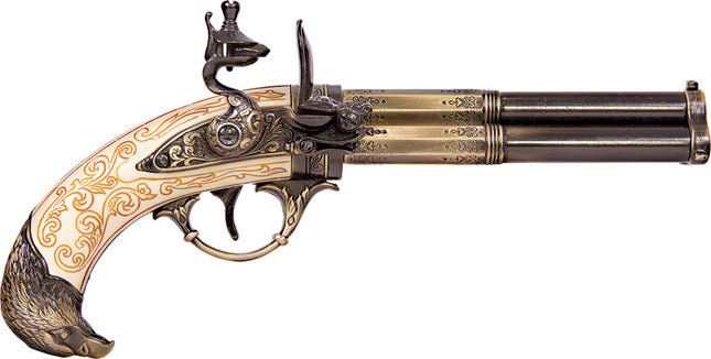 French 3 Barrel Flintlock