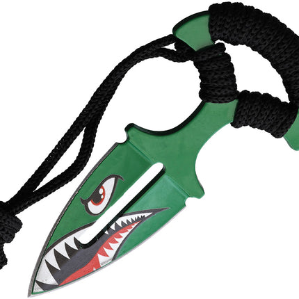 Green Angry Shark Push Dagger