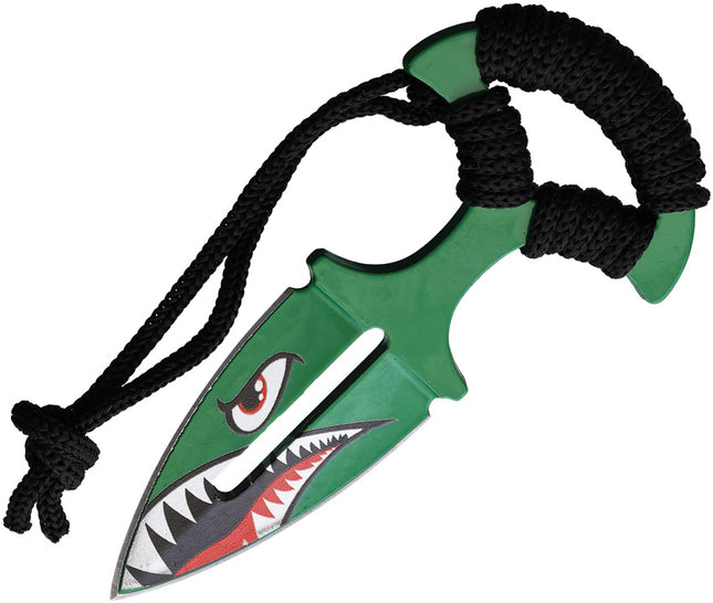 Green Angry Shark Push Dagger