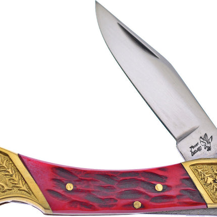 Lockback Red Jig Bone