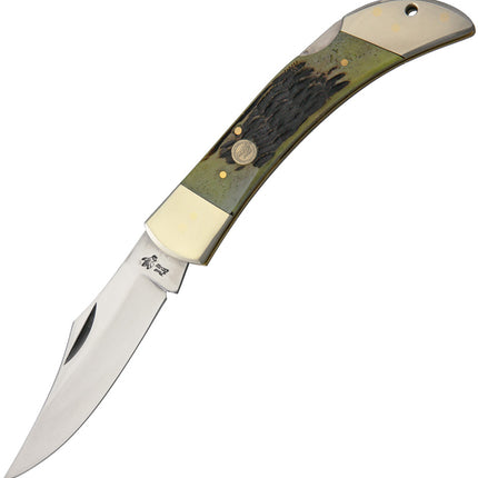 Lockback Hunter Green Bone