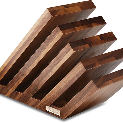 Magnetic Knife Block Walnut