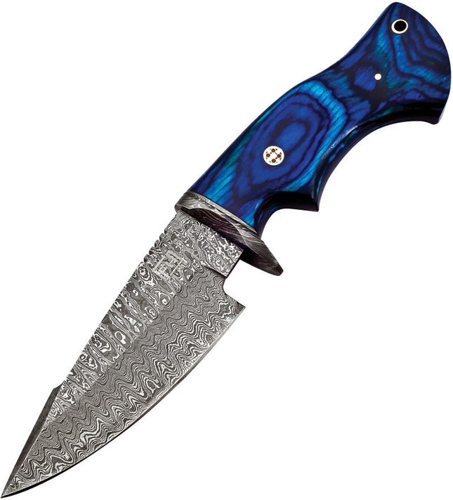 Fixed Blade Damascus Blue