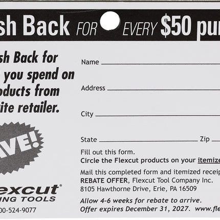 Cash Back Rebate Pad