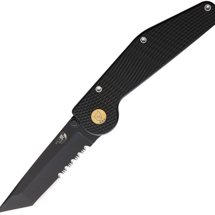 Auto Button Lock Tanto Serrate