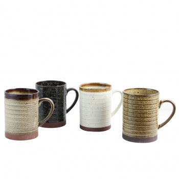 Gibson Home Glasgow 4 Piece 19.5 Ounce Fine Ceramic Cup Set in Assorted Designs