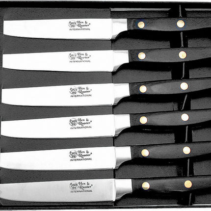 Steak Knife Set Black Wood