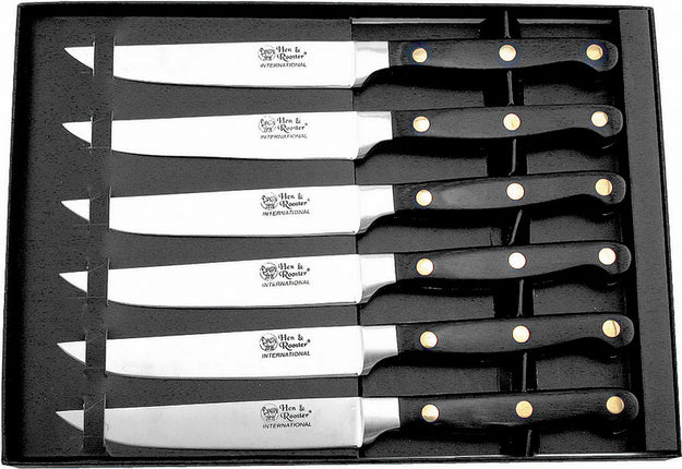 Steak Knife Set Black Wood