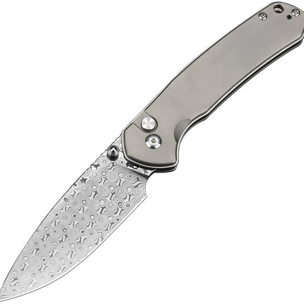 Pyrite Button Lock Damascus