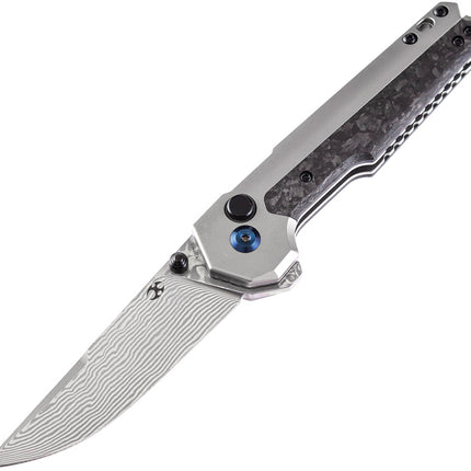 EDC Tac Button Lock Damascus