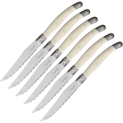 6 pc Steak Knife Set White