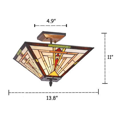 NORMAN Mission 2 Light Blackish Bronze Semi-flush Ceiling Fixture