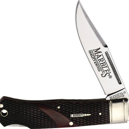 Lockback Brown Checkered Bone