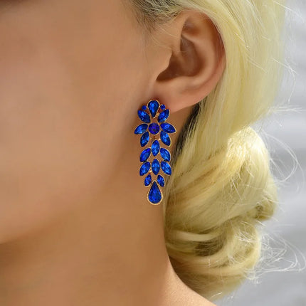 1 Pair Retro Flower Glass Plating Artificial Rhinestones Women's Earrings - Vickie Lynn's