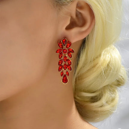 1 Pair Retro Flower Glass Plating Artificial Rhinestones Women's Earrings - Vickie Lynn's