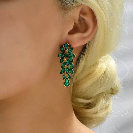 1 Pair Retro Flower Glass Plating Artificial Rhinestones Women's Earrings - Vickie Lynn's
