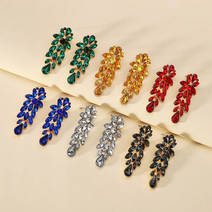 1 Pair Retro Flower Glass Plating Artificial Rhinestones Women's Earrings - Vickie Lynn's