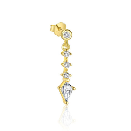 925 Sterling Silver Four-leaf Clover Earrings Dainty And Versatile Zircon Earring Set For Women