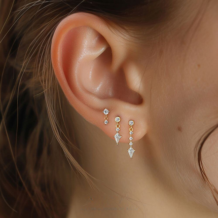 925 Sterling Silver Four-leaf Clover Earrings Dainty And Versatile Zircon Earring Set For Women