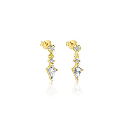 925 Sterling Silver Four-leaf Clover Earrings Dainty And Versatile Zircon Earring Set For Women
