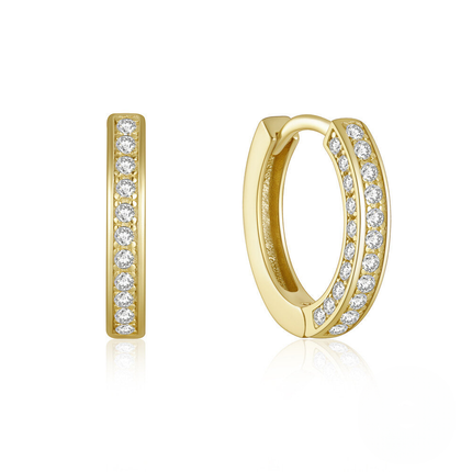 925 Sterling Silver Three-row Zircon-encrusted Light Luxury Ear Hoop Ear Clip Earring For Women Korean Version Temperament Personality Niche High-end Sense