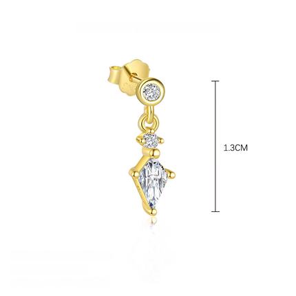 925 Sterling Silver Four-leaf Clover Earrings Dainty And Versatile Zircon Earring Set For Women