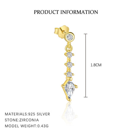 925 Sterling Silver Four-leaf Clover Earrings Dainty And Versatile Zircon Earring Set For Women