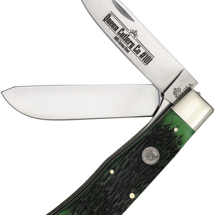 Two Blade Lockback Green Bone