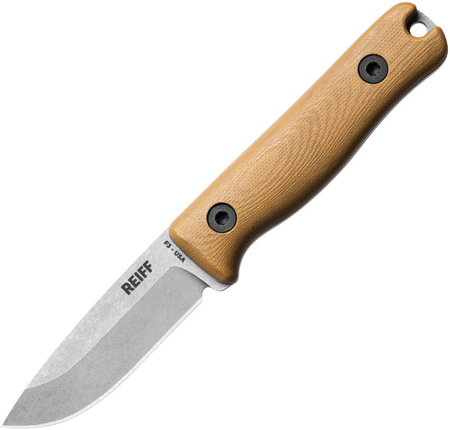 F3 EDC Fixed Blade Tan G10 Ky