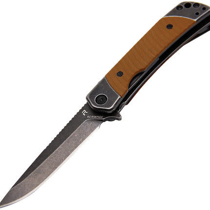 Duo Linerlock Drop Point Brown