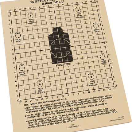 25m Zeroing Target Sheets 100