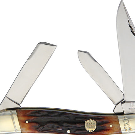 Lg Stockman Brown Stag Bone