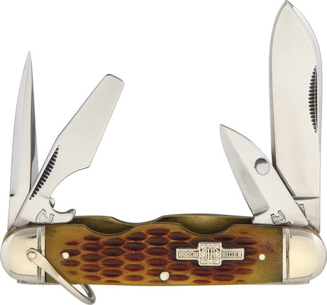 Camp Knife Amber Bone