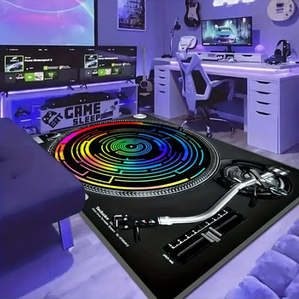 1pc, Non-slip CD Player Pattern Rug