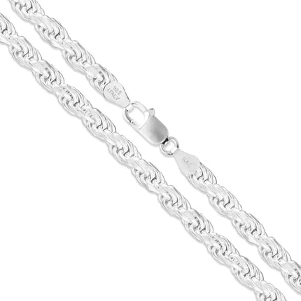 Sterling Silver Rope Chain Necklace -Rope 080 - 3.7mm - Vickie Lynn's