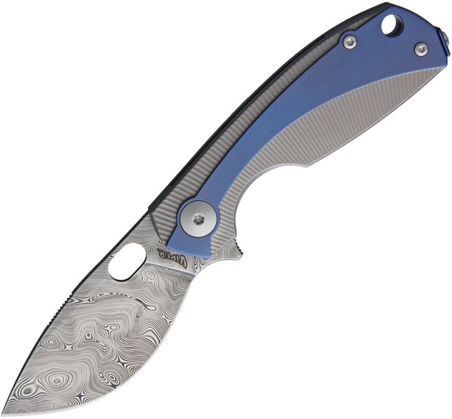 Lille Framelock Damascus Blue