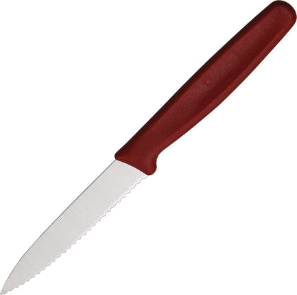 Paring Knife Red Serrated