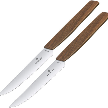 Steak Knife Set 2pc Walnut