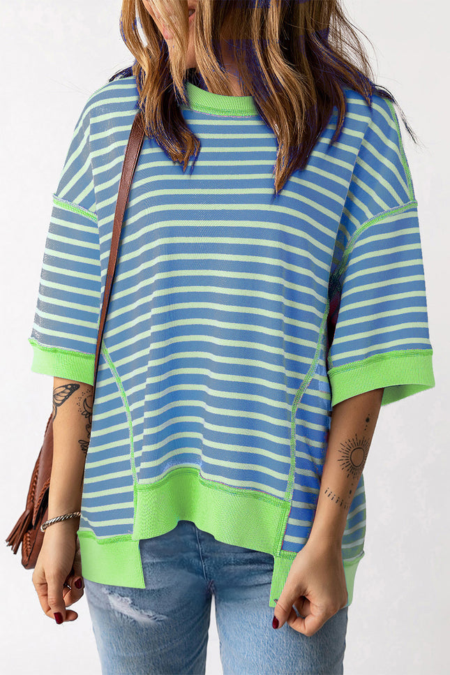 Striped Round Neck Half Sleeve T-Shirt