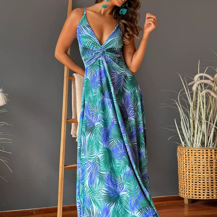 Twisted Printed V-Neck Cami Dress