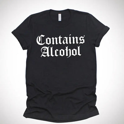 Contiene Alcohol camiseta gótica mujer casual manga corta oscuro nervioso Grunge 90s moda camisetas Vintage negro Top camisetas Dropshipping