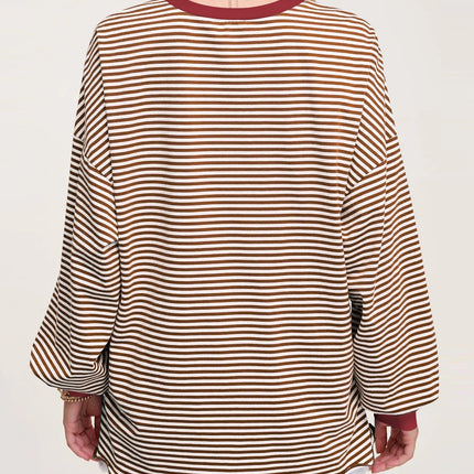 Contrast Striped Long Sleeve Sweatshirt