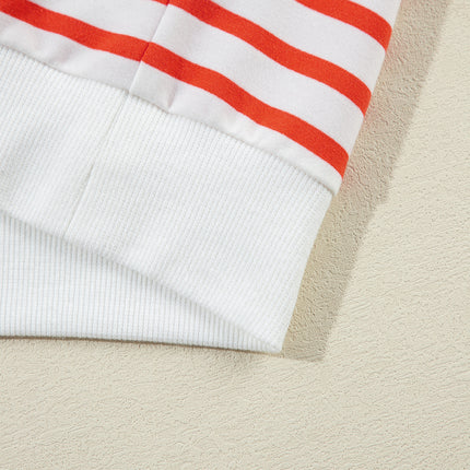 Striped Dropped Shoulder Long Sleeve Sweatshirt - Vickie Lynn's