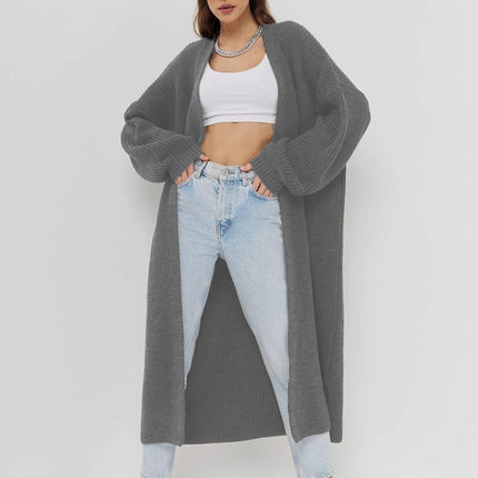 Open Front Long Sleeve Longline Cardigan