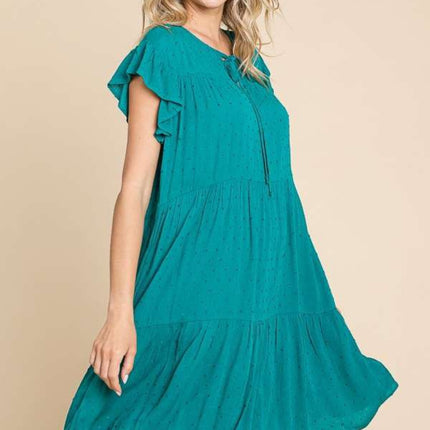 Culture Code Ruffle Cap Sleeve Tiered Dress