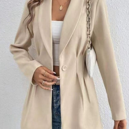 One Button Long Sleeve Blazer