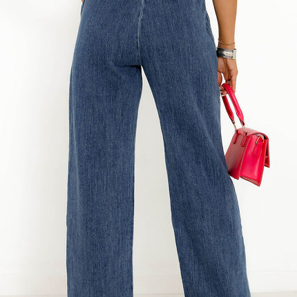 Slit Wide Leg Jeans with Pockets