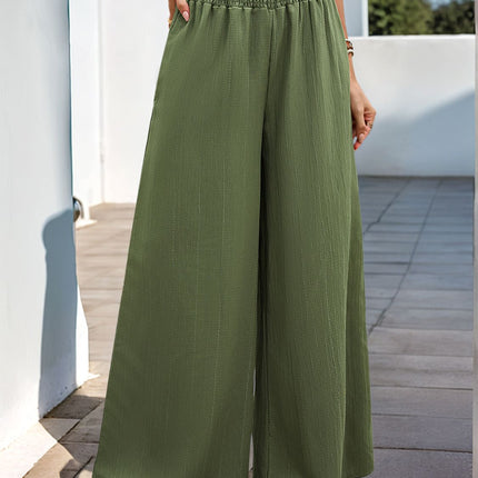 Perfee Smocked Wide Leg Pants