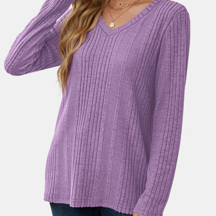 V-Neck Long Sleeve T-Shirt